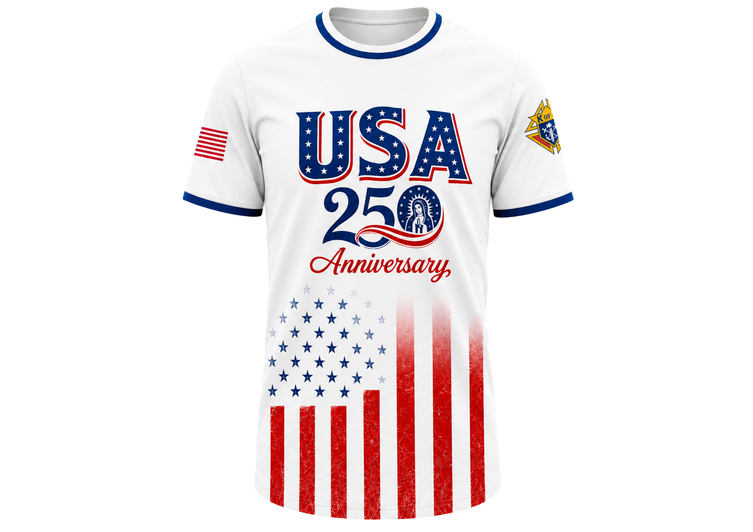 Front of the USA 250th Anniversary Shirt
